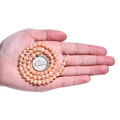 天然養殖淡水パールビーズ連売り  ポテト  桃パフ  5.5~6.5x5~6mm  穴：0.6mm  約66個/連  14.37~14.57インチ（36.5~37cm）&nbsp;PEAR-N013-05J