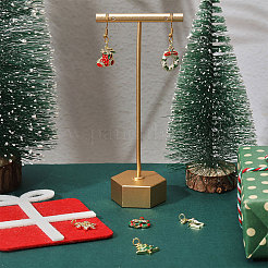6Pcs 6 Styles Christmas Theme Brass Rhinestone Pendants&nbsp;KK-CA0003-79