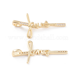 Brass Micro Pave Clear Cubic Zirconia Pendants&nbsp;ZIRC-L093-66G