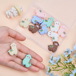 12個6色シリコンビーズ  DIYネックレスとブレスレットの作り方  アルパカ  ミックスカラー  30~31x26.5~28x9~9.5mm  穴：2.5~3mm  2個/カラー&nbsp;FIND-CA0005-51