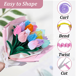 チューリップツイストスティックのDIYキット  パイプクリーナーを含む  DIYぬいぐるみスティック  鉄の茎の花棒  包装紙  ナイロンオーガンジーリボンとマスキングテープ  ミックスカラー  300x5~6mm&nbsp;AJEW-SC0032-04