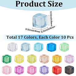 170Pcs 17 Colors Transparent Acrylic Beads&nbsp;AJEW-PA0001-05