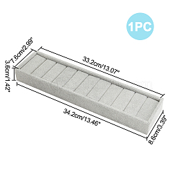 ベルベットで覆われた MDF ブレスレット ディスプレイ トレイ  ジュエリー トレイ ブレスレット オーガナイザー ホルダー  長方形  ライトグレー  34.2x8.6x3.6cm&nbsp;BDIS-WH0002-12B