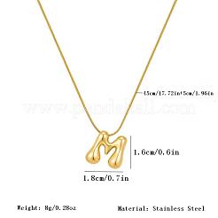 304 Stainless Steel Alphabet Pendant Necklaces for Men and Women&nbsp;GP1122-13