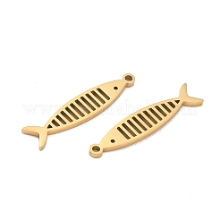 304ステンレスペンダント  魚のチャーム  イオンプレーティング（ip）  18KGP本金メッキ  28x6x1.3mm  穴：1.4mm&nbsp;SA-CBAAC28-12G