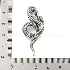 316サージカルステンレスペンダント  丸カン付き  スネークチャーム  アンティークシルバー  42.5x19x6.5mm  穴：6.5mm&nbsp;STAS-E212-115AS-A