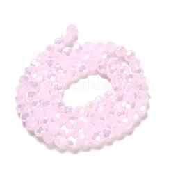 模造翡翠ガラスビーズスタンド  腹部の色  ファセット（32ファセット）  ラウンド  ピンク  4.5x4mm  穴：1mm  約87~93個/連  32~33cm&nbsp;EGLA-A035-J4mm-B02