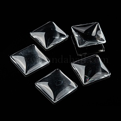 透明なガラスの正方形カボション  透明  25x25x6mm&nbsp;GGLA-A001-25mm