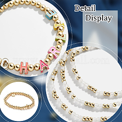 ABSプラスチックビーズ  環境に優しい電気メッキビーズ  ラウンド  黄金メッキ  10mm  穴：2.3mm  300pc&nbsp;KY-SP0001-12C