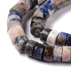 天然石ソーダライトビーズ連売り  フラットラウンド  6x3mm  穴：1mm  約119個/連  15.16インチ（38.5cm）&nbsp;G-C240-04B