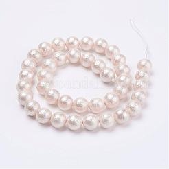 Wrinkle Textured Shell Pearl Beads Strands&nbsp;BSHE-E016-10mm-07