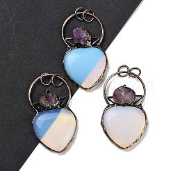 Natural & Synthetic Mixed Gemstone & Amethyst Big Pendants&nbsp;G-A221-04