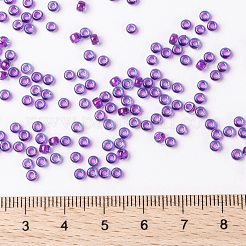 MIYUKIラウンドロカイユビーズ  日本製シードビーズ  8/0  （rr352)フクシア並ぶアクア光沢  3mm  穴：1.1mm  約19000~20500個/ポンド&nbsp;SEED-G008-RR0352