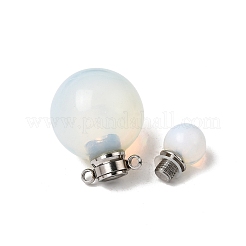 オパライト香水瓶ペンダント  304ステンレススチール製金具付き  31.5x18.5mm  穴：1.8mm&nbsp;GG-CBA7610-02P-01