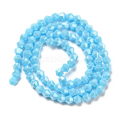 Opaque Solid Color Electroplate Glass Beads Strands&nbsp;EGLA-A039-P4mm-A12