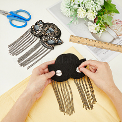 2Pcs Iron & Felt Fashion Tassel Epaulette&nbsp;AJEW-FH0004-04A