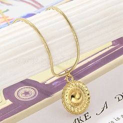 Shell Pearl Pendant Necklace with Ion Plating(IP) 304 Stainless Steel Chains&nbsp;NJEW-K255-19G