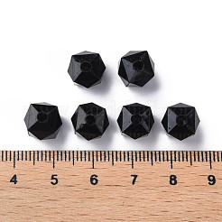 不透明なアクリルビーズ  多面カット  正方形  ブラック  10x10x9mm  穴：2mm  約1068個/500g&nbsp;MACR-S373-112B-A01
