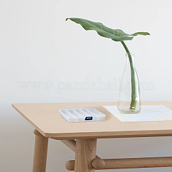 PPプラスチック1グリッドビーズ収納ボックス、ヒンジ付き蓋付き5個  長方形  粘着性白紙ステッカー3枚付き  ホワイト  14.2x10x3.5cm  内径：2.6x8.5のCM&nbsp;CON-LP0001-50