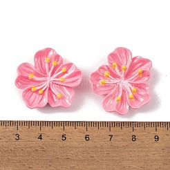 樹脂カボション  花  ショッキングピンク  27x29.5x7.5mm&nbsp;OACR-U002-03A