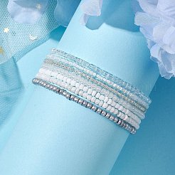 7Pcs 7 Styles Galss Stretch Bracelets&nbsp;BJEW-JB10384