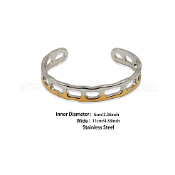 Two Tone 304 Stainless Steel Cuff Bangles for Women&nbsp;WGC98AD-01