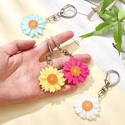 Acrylic Daisy Pendant Decoration&nbsp;HJEW-YW00028-01