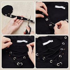 5 Yards Cotton Ribbons with Steel Eyelet Rings&nbsp;OCOR-GA0002-18C