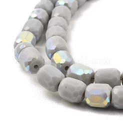 Frosted Imitation Jade Glass Beads Strands&nbsp;GLAA-P058-08A-01