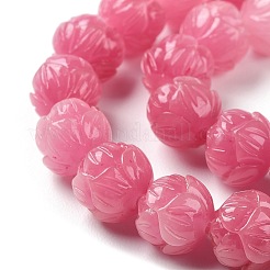刻まれた合成サンゴのビーズ  染め  花  ミックスカラー  9.5~10x10.5~11mm  穴：1.5mm  約36~37個/連  13.94~14.09''（35.4~35.8センチメートル）&nbsp;CORA-R021-07