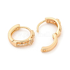 Brass Micro Pave Cubic Zirconia Hoop Earrings&nbsp;EJEW-A107-04B-KCG