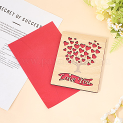Valentine's Day Wooden Greeting Cards&nbsp;DIY-CP0011-91C
