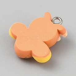 不透明樹脂ペンダント  プラチナトーンのアイアンループ付き  ミツバチ  22x20x7mm  穴：2mm&nbsp;RESI-CJC0020-37H
