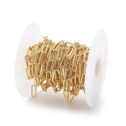 ラックメッキ真鍮ペーパークリップチェーン  鉛フリー＆カドミウムフリー  溶接されていない  スプールで  18KGP本金メッキ  17x6.5x2mm  18x8x2.8mm&nbsp;CHC-K013-06B