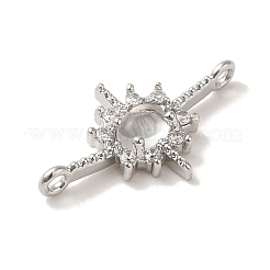 Brass Pave Clear Cubic Zirconia Star Links Connector Charms&nbsp;LS-KK-K371-06P