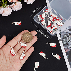 25本合金エナメルペンダント  包丁のチャーム  プラチナ  23x9x2.5mm  穴：1mm&nbsp;FIND-SC0005-31