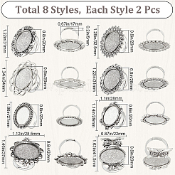 16Pcs 8 Style Adjustable Alloy Finger Rings Components&nbsp;FIND-SC0008-67