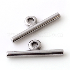 変色しにくい304ステンレススチールのトグル留め具  ステンレス鋼色  18.5x13.5x2.5mm  穴：2.5mm&nbsp;STAS-Q195-85