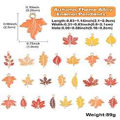 50Pcs 25 Styles Autumn Theme Alloy Enamel Pendants&nbsp;ENAM-CJ0006-65