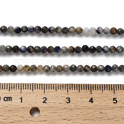 天然石ソーダライトビーズ連売り  多面カットラウンド  3mm  穴：0.7mm  約123~132個/連  14.57''~14.96''（37~38センチメートル）&nbsp;LS-G-RM2025-A19-3mm