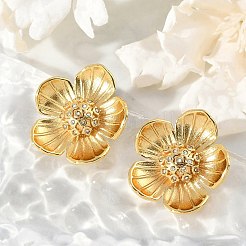 304 Stainless Steel Flower Stud Earrings&nbsp;EJEW-M073-16G