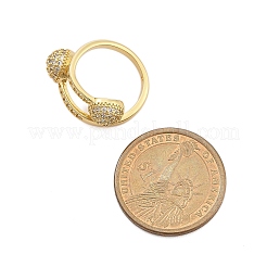 Brass Micro Pave Cubic Zirconia Open Cuff Rings for Women&nbsp;LS-RJEW-F171-02G
