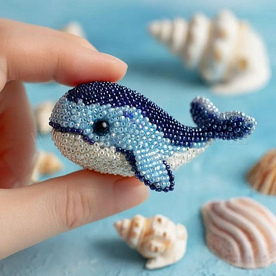 3DイルカのDIYビーズ刺繍キット 樹脂シードビーズを含む 弾性水晶の線