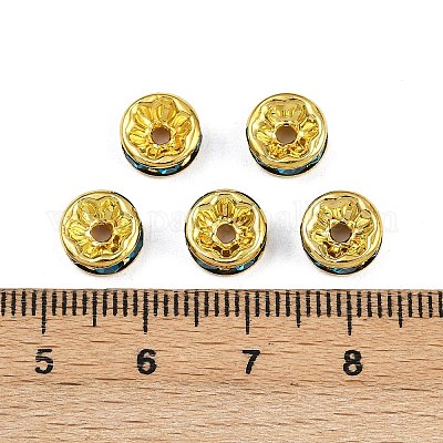 Brass Rhinestone Spacer Beads&nbsp;RB-A014-Z8mm-06G-1