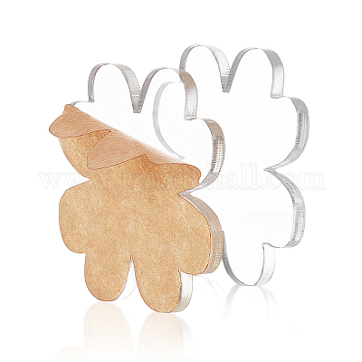 アクリル板  クローバー  透明  55.5x55.5x4mm&nbsp;TACR-BC0001-06-1