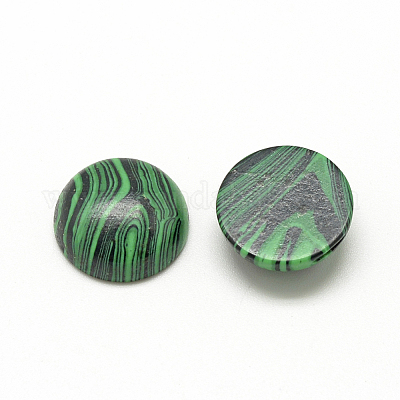 合成マラカイトカボション  染め  半円/ドーム  12x5mm&nbsp;G-R416-12mm-38-1