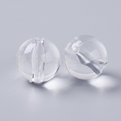 アクリルビーズ  ラウンド  透明  16mm  穴：2mm  約210個/500g&nbsp;PL529-1