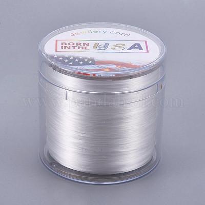 フラット弾性クリスタルストリング  弾性ビーズ糸  ストレッチブレスレット作り用  ホワイト  0.5mm  約328.08ヤード（300m）/ロール&nbsp;EW-J001-0.5mm-12-1