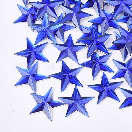 プラスチックカボション  スター  ブルー  13x14x1.5mm  約2000個/袋&nbsp;KY-T012-02E-1