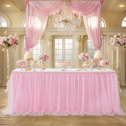 Polyester Table Skirt AJEW-WH20019-110A-1